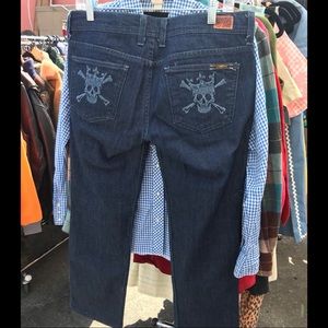 Horn brand jeans with skulls Size 30 Skinny Jeans